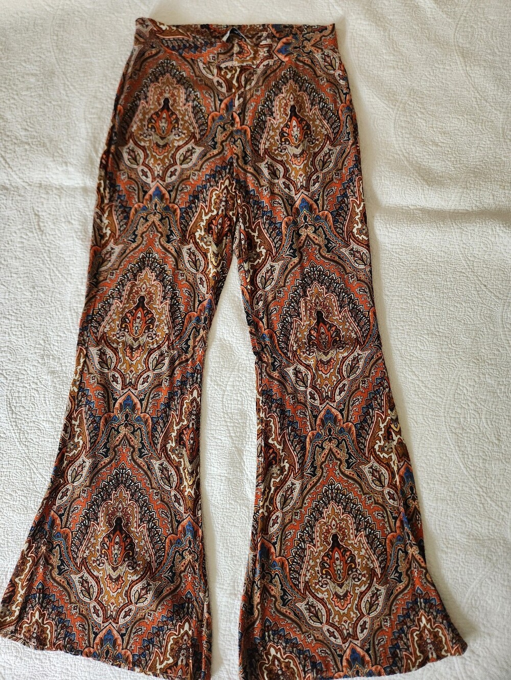 ZARA Paisley Flared Trousers S